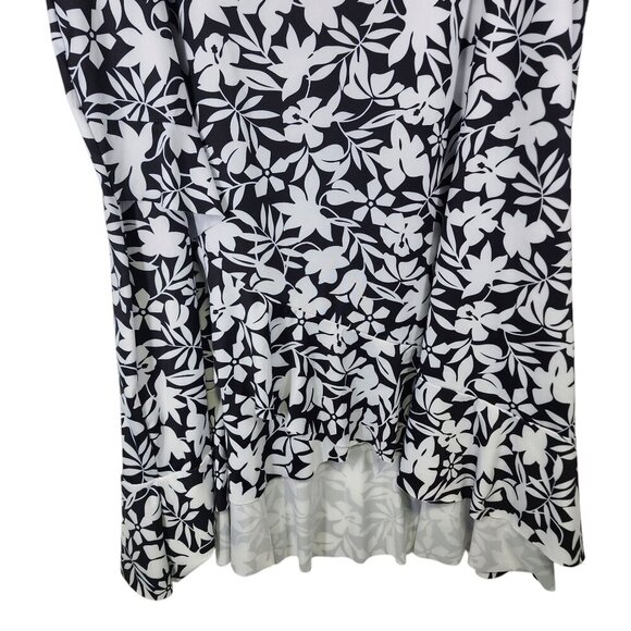 Lands' End Womens‎ Ruffle Hem Midi Cover-up Skirt Black Havana Floral Size 3X - Picture 8 of 9